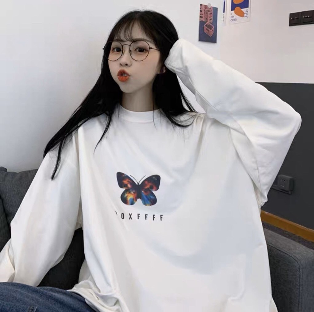 VĂN ĐỨC Fashion - (cam kết y như hình)Áo Sweater ÁO THUN Áo Hoodie Bướm From Rộng Nam Nữ