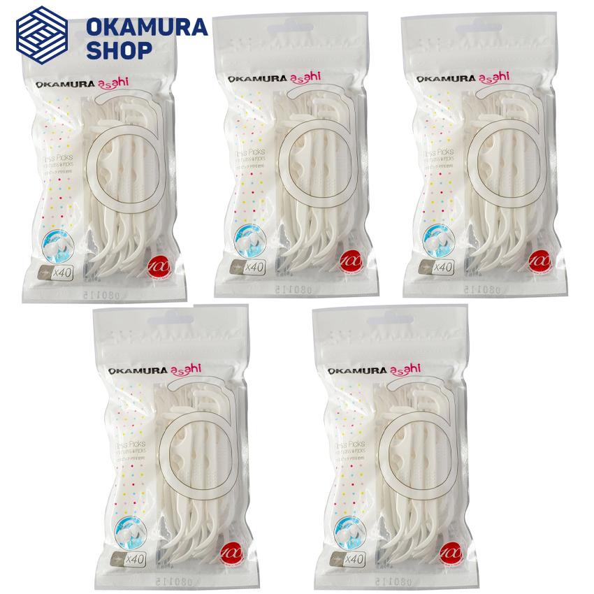 [HCM]Combo 5 Gói Tăm Chỉ Kẽ Răng Asahi Okamura 40P