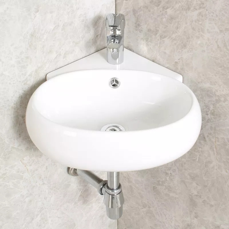 Chậu rửa mặt lavabo góc treo tường HQC307