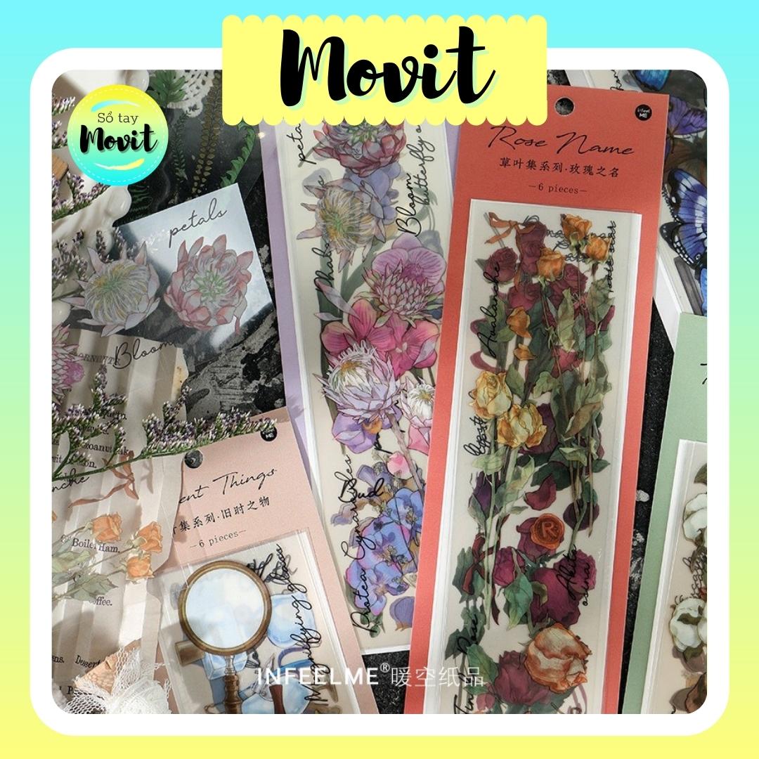 Set 6 tấm - mỗi tấm gồm nhiều sticker trang trí sổ
