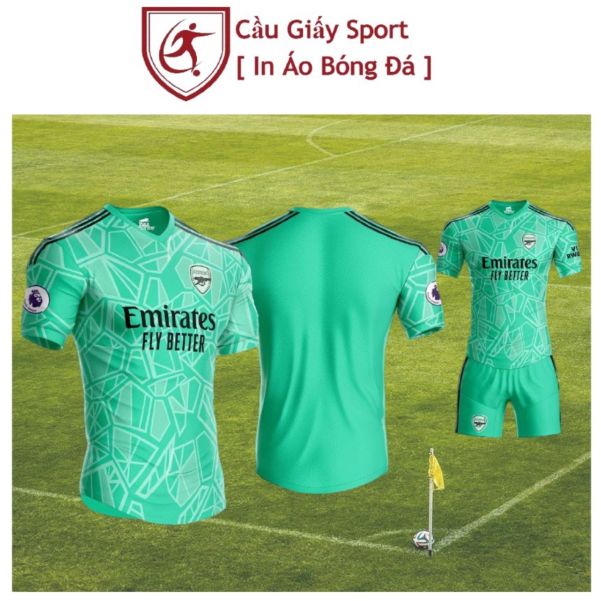 Bộ quần áo bóng đá clb arsenal xanh ngọc