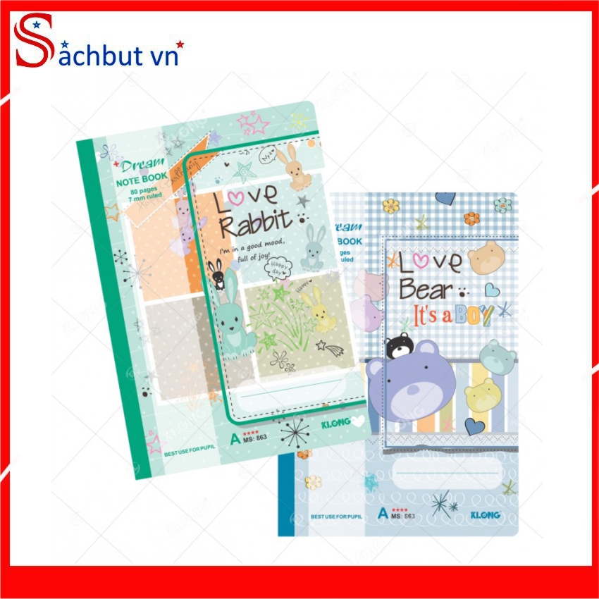Vở kẻ ngang Klong Dream 5 Quyển - 80 trang; Mã số: 863