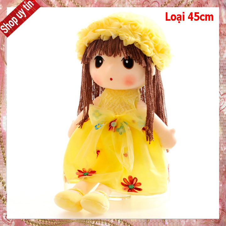 Gấu bông búp bê cô gái 45cm mềm mại cao cấp gấu bông