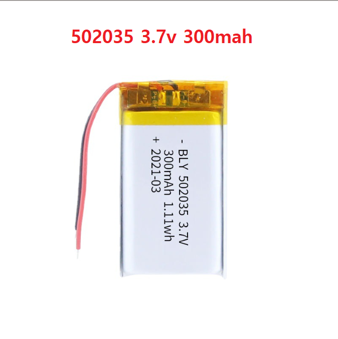 Pin Sạc Lithium Polymer 3.7V 300mah 502035 Cho tai nghe,loa Mp3 MP4 MP5 GPS PSP Bluetooth hàng mới