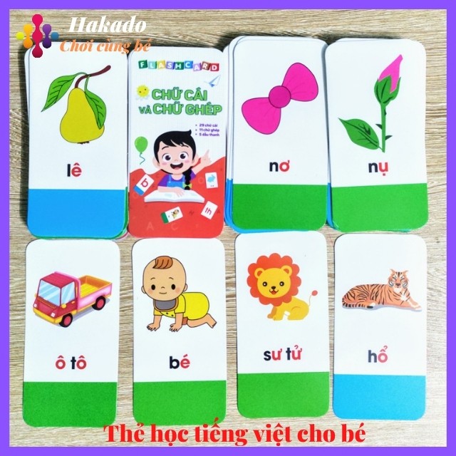 Thẻ học tiếng việt 29 chữ cái,11 chữ ghép và 5 dấu thanh