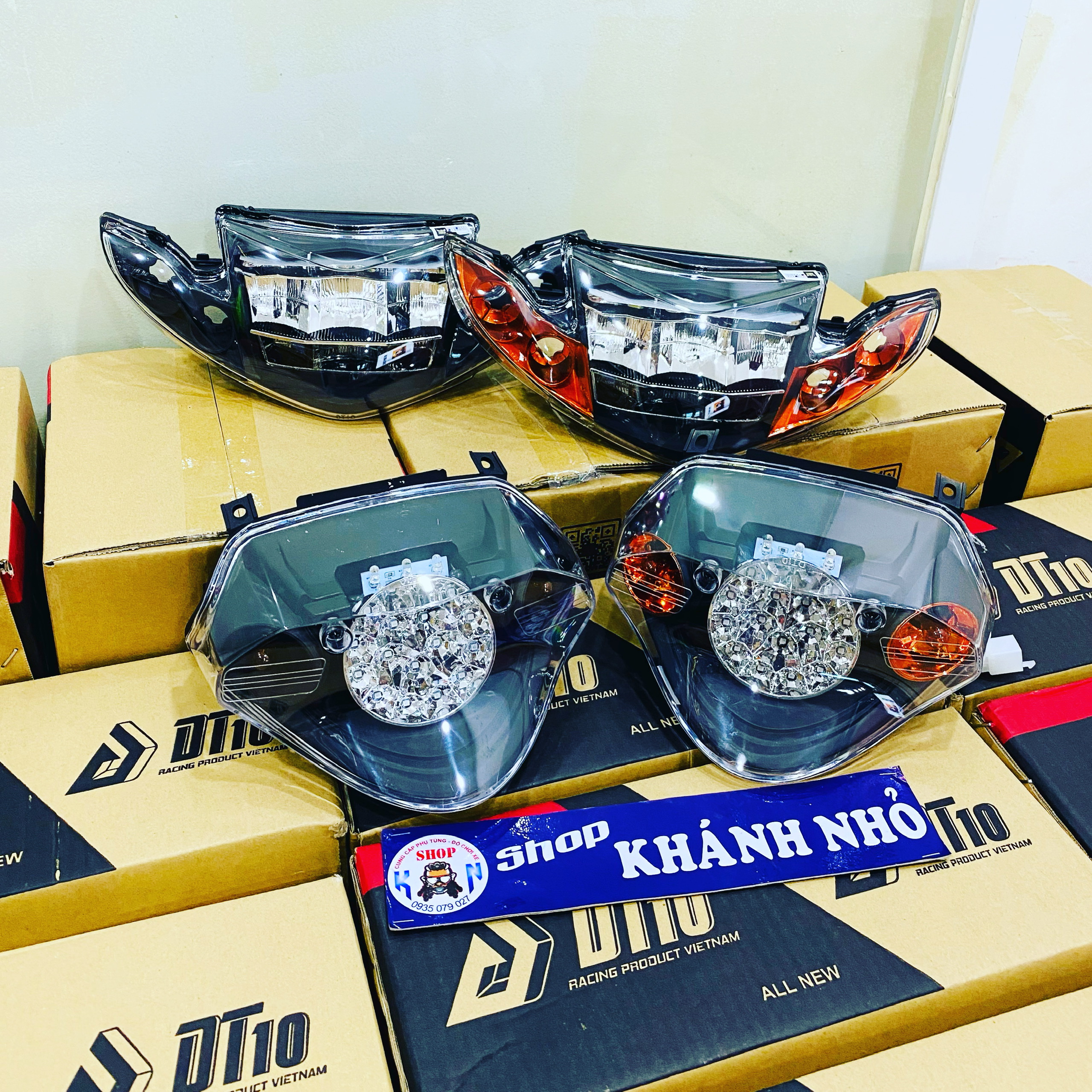 Pha đèn led 2 tầng + đèn hậu dt10 dành cho sirus helo