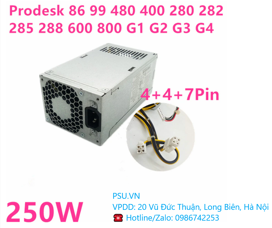 New PSU For HP Prodesk 86 99 480 400 280 282 600 800 G1 G2 G3 4Pin 250W