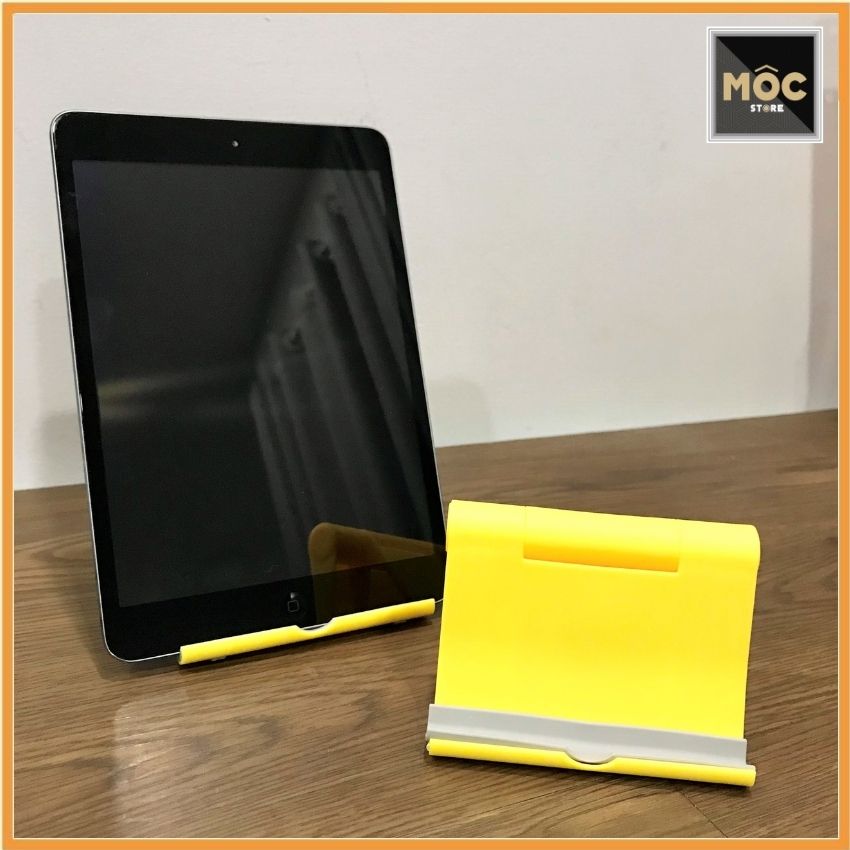 GIÁ ĐỠ ĐIỆN THOẠI, IPAD LOẠI LỚN SIÊU CHẮC CHẮN màu VÀNG, kê máy tính bảng học online, giải trí, S059, chân xoay 270 độ, nhựa PVC cao cấp bảo vệ môi trường, phù hợp tất cả smartphone, ipad hiện nay, Mộc Shop Saigon, giá rẻ