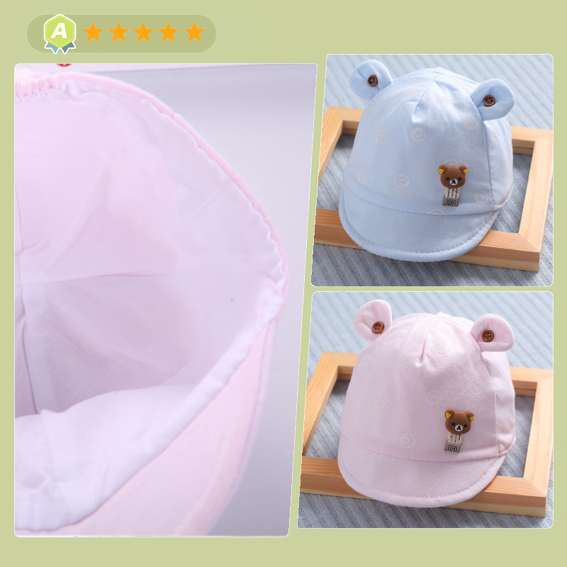 Mũ bé trai bé gái siêu dễ thương từ 0-6 tháng, chất vải cotton mềm thiết kế họa tiết tai thỏ cực đáng yêu, nón cho bé sơ sinh phong cách Hàn Quốc HOT