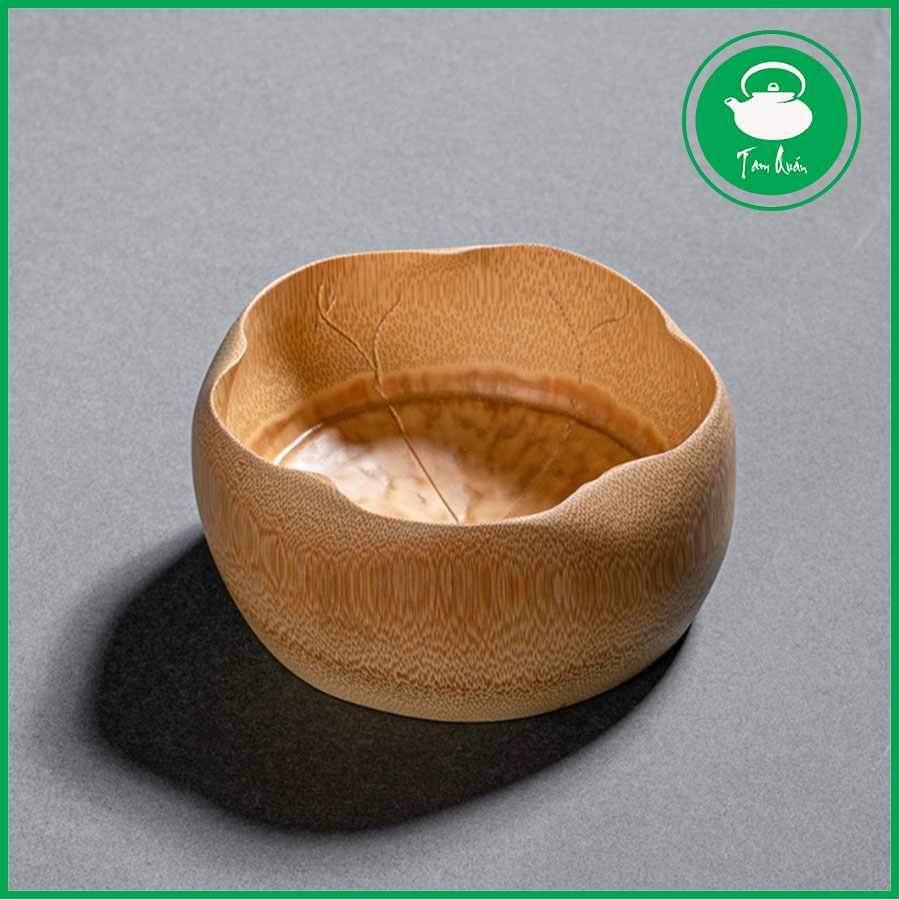 Bát gỗ tre tự nhiên đựng đồ khô , hoa quả trên bàn trà