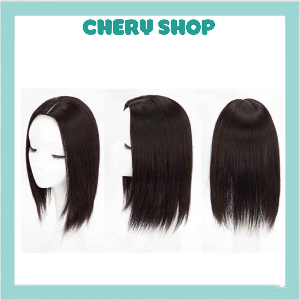 Tóc giả nữ đẹp che hói mái dài 2 mái phủ bạc - che hói đều được làm bằng sợi tơ cao cấp