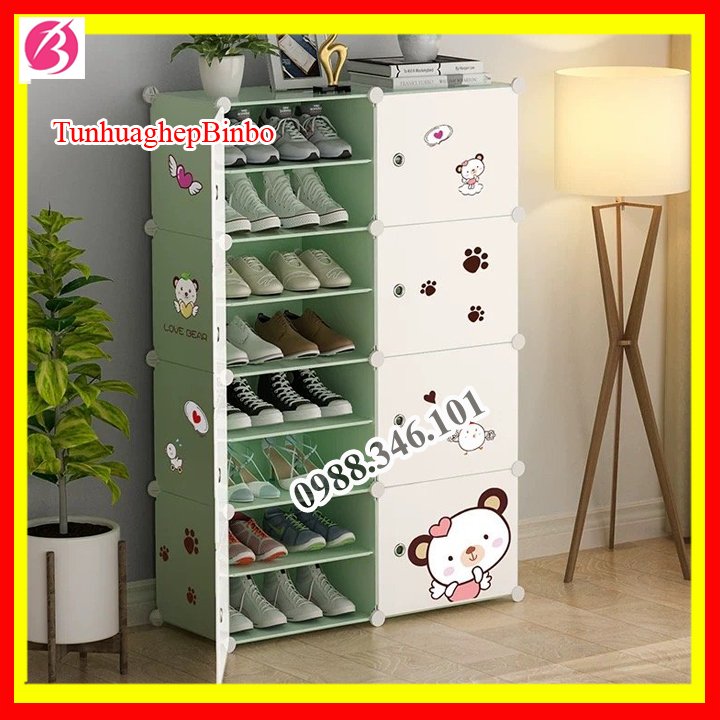 Tủ nhựa đựng giày 8 tầng 16 ngăn để được 32 đôi giày, bền đẹp-Tủ nhựa để giày giá rẻ