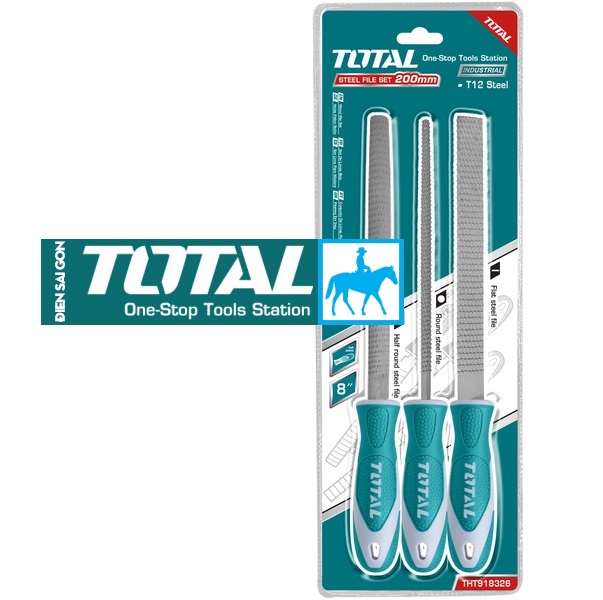 Bộ 3 dũa gỗ dũa sắt đa năng dài 200mm total chính hãng tht918326