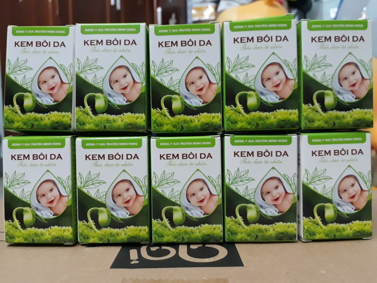 Combo 10 hộp kem bôi da minh hùng, kem mỡ minh hùng chính hãng