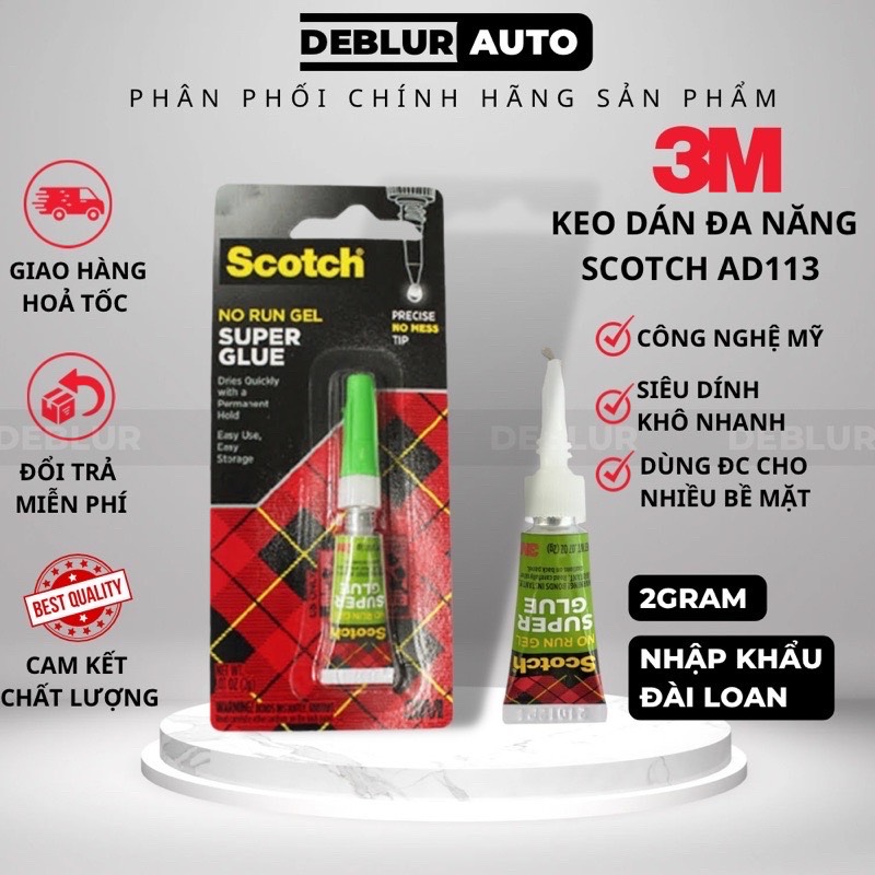 Keo dán giày, gỗ, nhựa đa năng siêu dính 3M Scotch AD113 mau khô, trong suốt, tạo tính thẩm mỹ cao