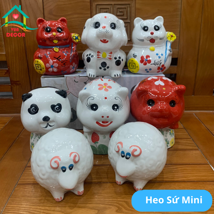 Heo đất tiết kiệm lợn đất size bé lợn sứ ống tiết kiệm đẹp mắt
