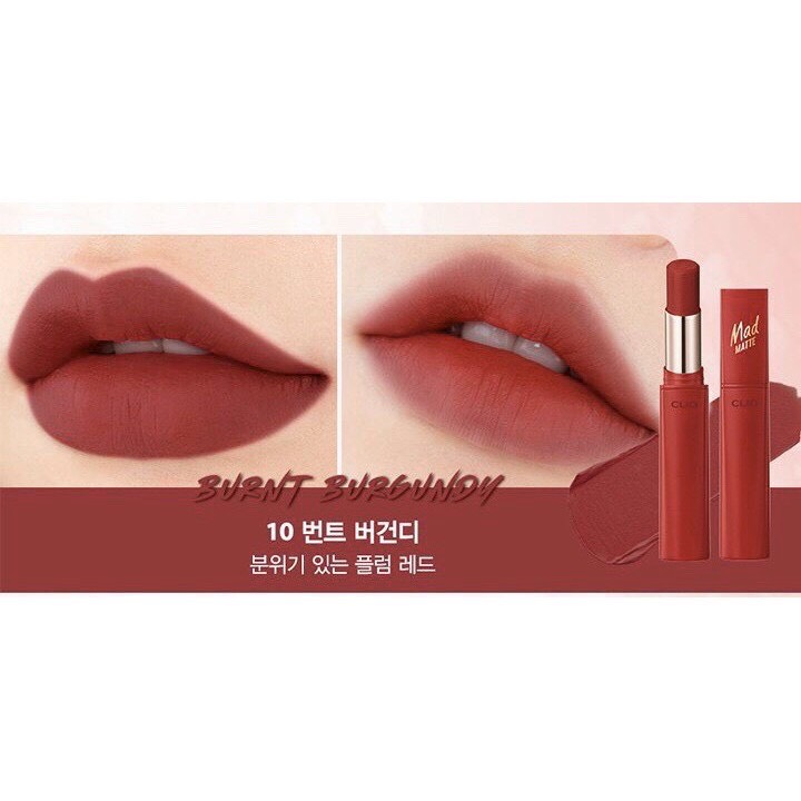 Son thỏi Mad Matte Stain Lips Clio 3,3g Các Màu Mới nhất siêu hot