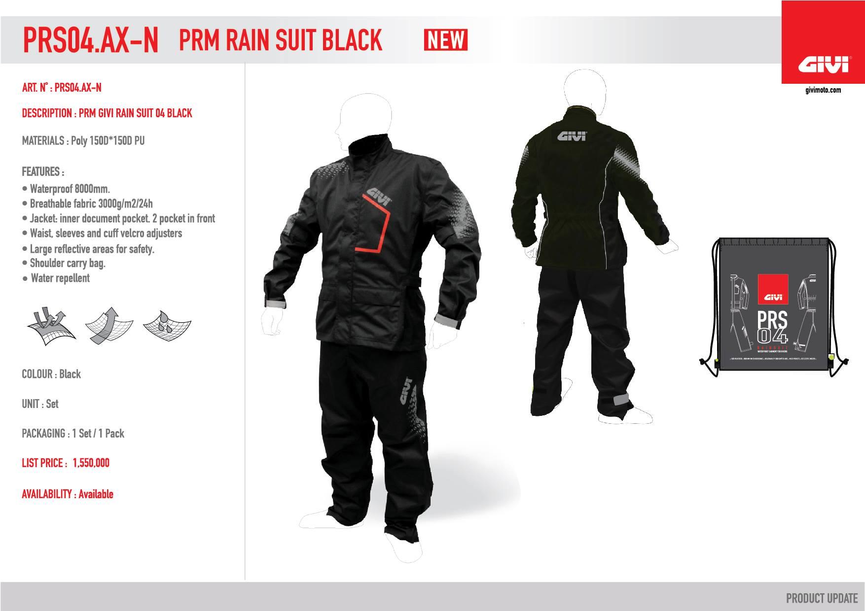 Bộ quần áo mưa Givi PRS04 AXNY