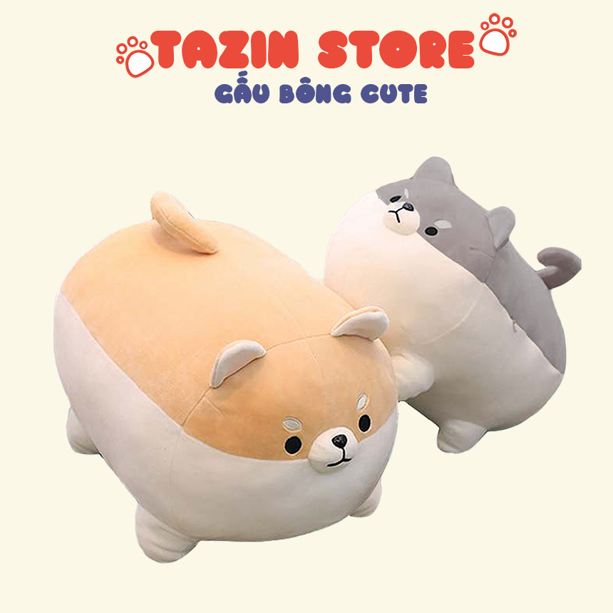 Gấu bông chó corgi 30cm - 70cm tazin shop, chó bông corgi mập tròn, thú nhồi bông chó mềm mịn