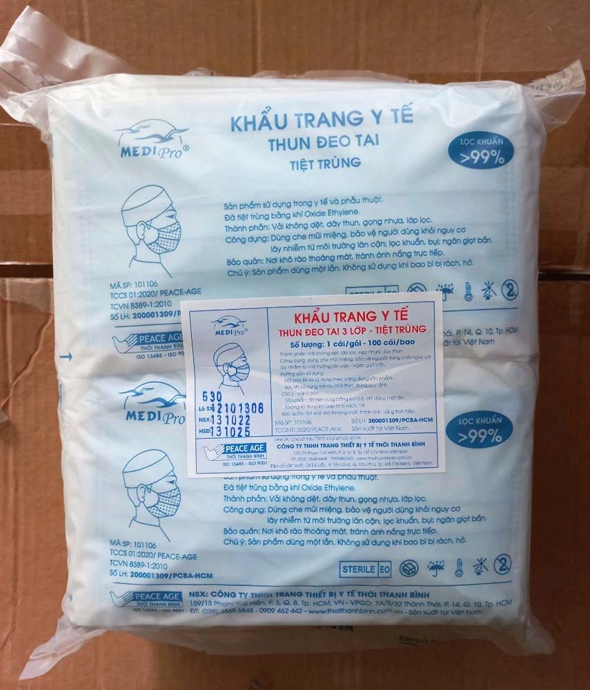 Khẩu trang y tế 3 lớp tiệt trùng Medipro