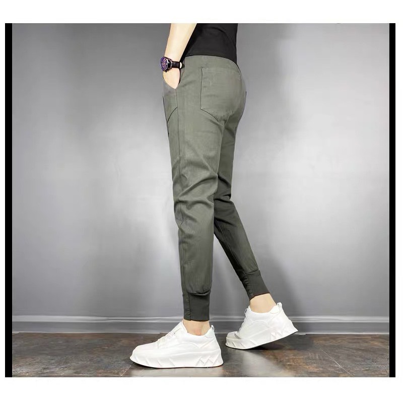 Quần jogger kaki co giãn, quần kaki nam bo cổ chân cá tính q11