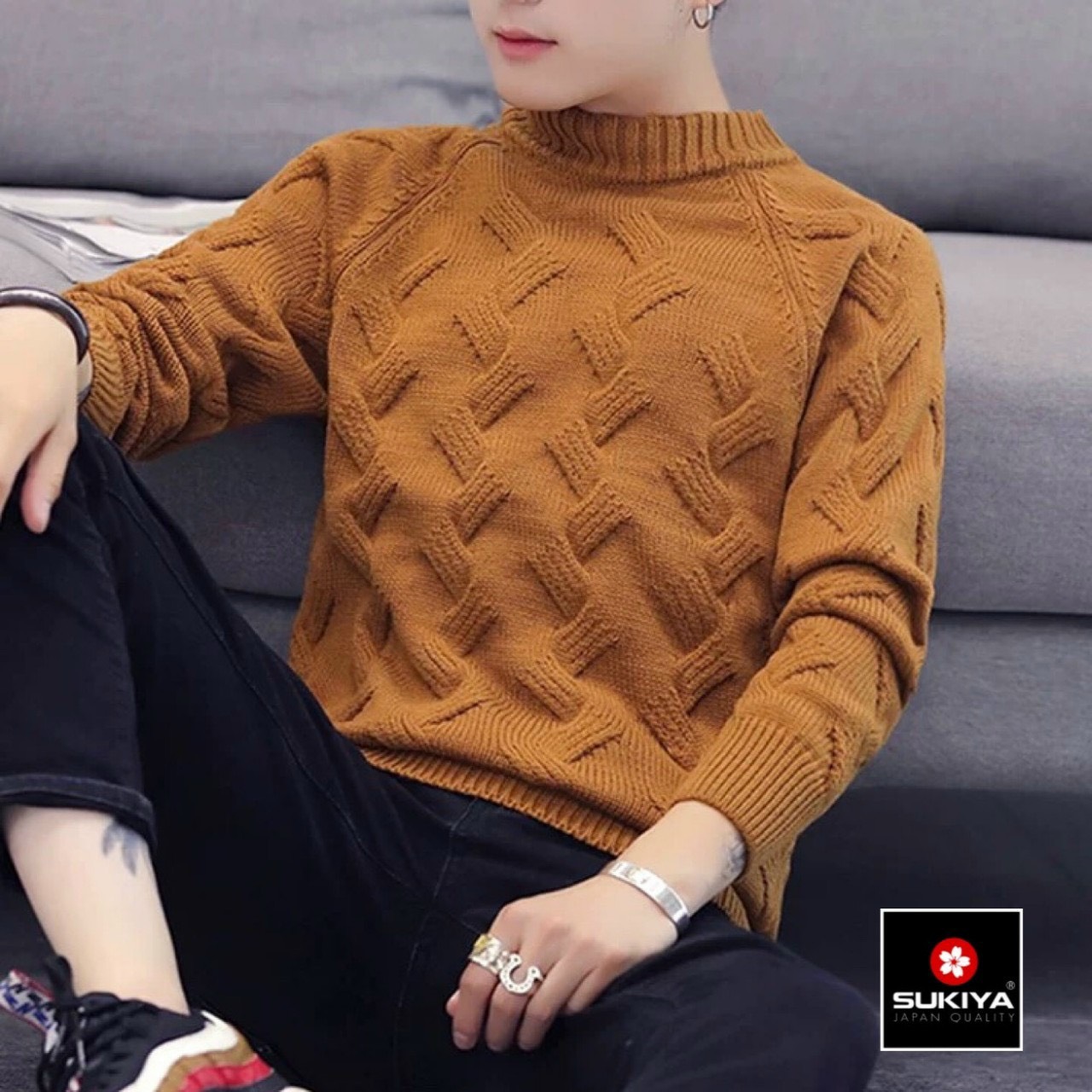 Áo Len Đan Cổ Tròn Phong Cách Hàn Quốc Cho Nam, Vải Len Dệt Dày Dặn - Đẹp - Xịn - Mịn