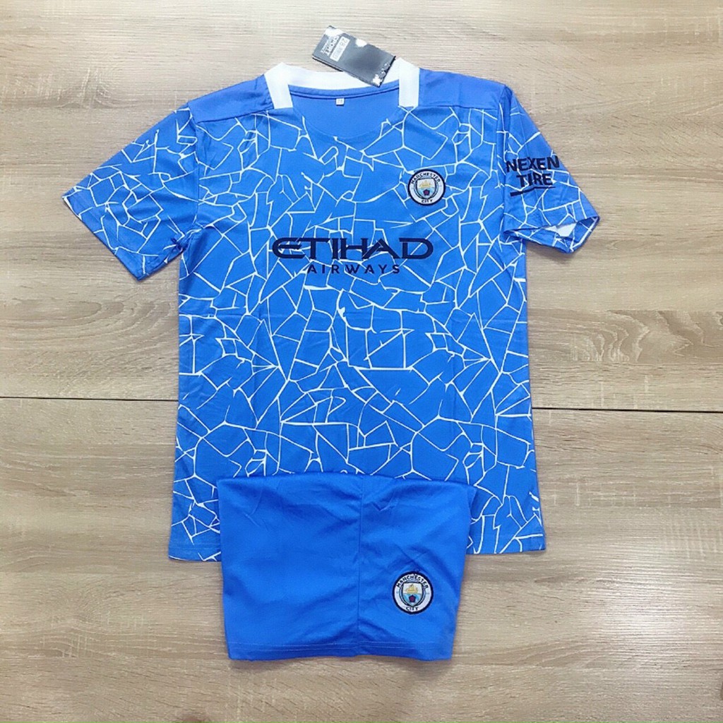 Bộ quần áo bóng đá trẻ em từ 13-45kg câu lạc bộ Manchester City các màu