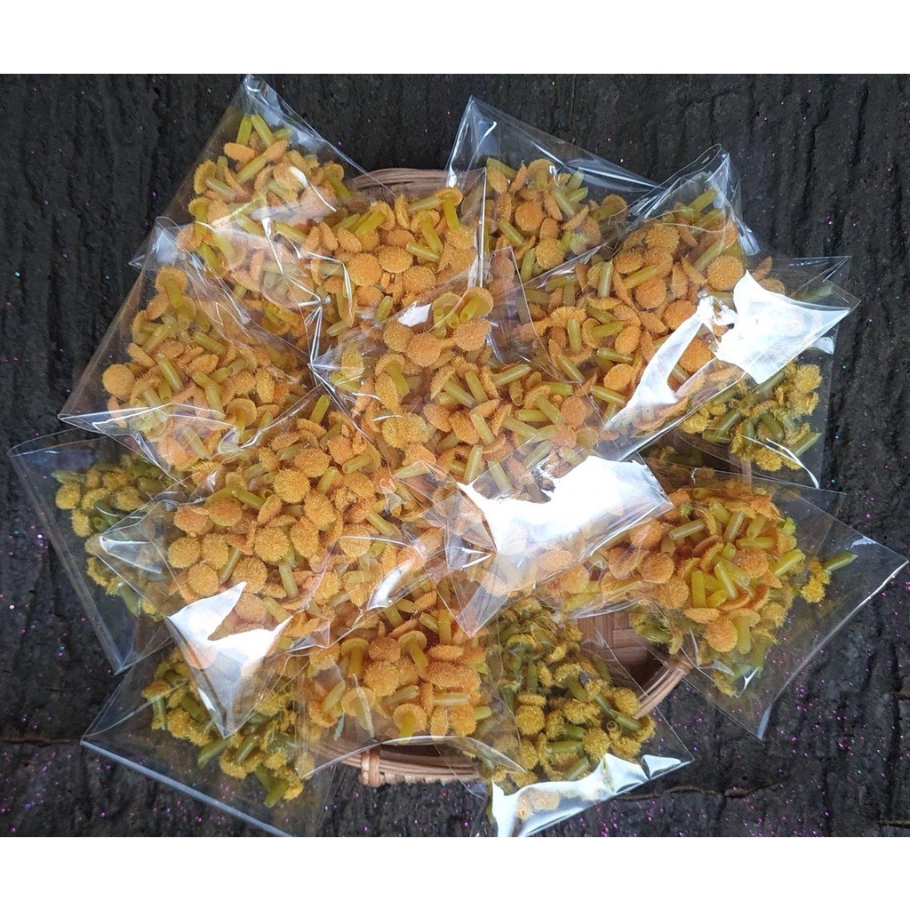 Nhụy lông làm hoa cúc tana,bịch 100 nhụy vàng hoặc xanh