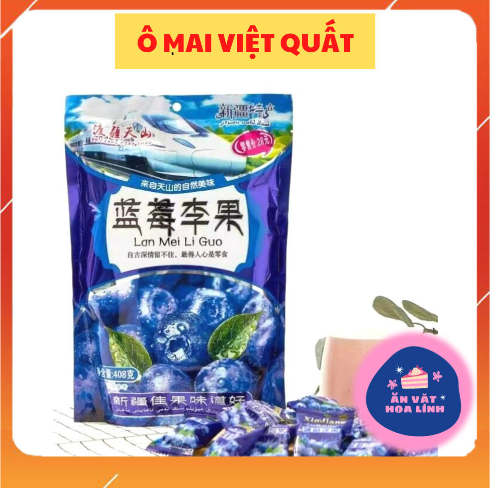 Ô mai việt quất ăn vặt gói 408gr