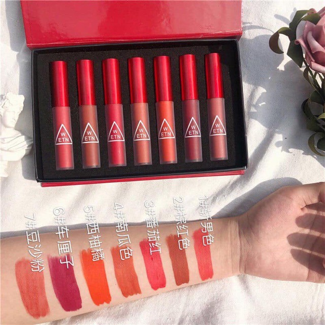 Compo 1 sét 7 cây son kem wetn hàng sách tay chuẩn nội địa