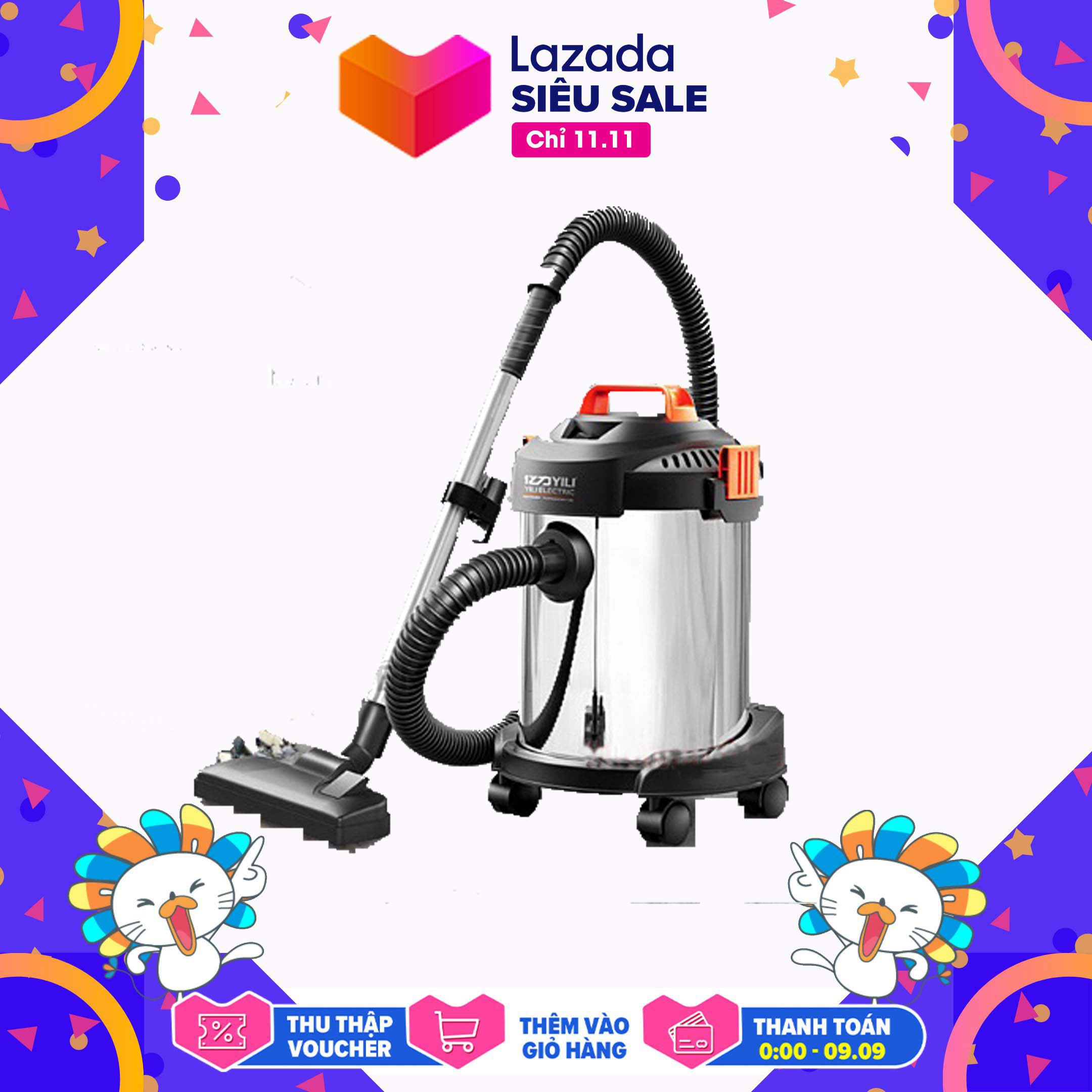 [BUY 1 GET 1- NHẬN NGAY VOCHER GIẢM GIÁ] Máy hút bụi trong gia đình Yili 12L hút nước và khô - Máy hút bụi công nghiệp 12L  công suất 1200W