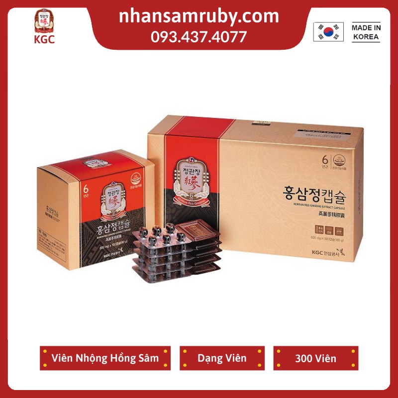 Viên Nhộng Hồng Sâm KGC Extract Capsule KGC Cheong Kwan Jang Extract Capsule