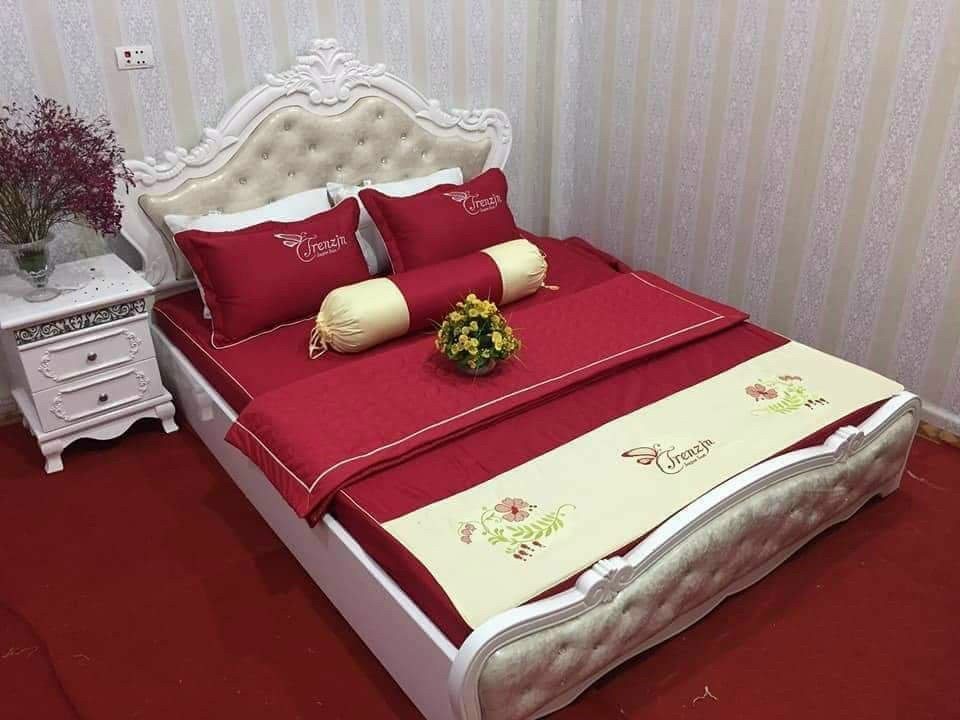 Áo gối ôm vỏ gối ôm satin cao cấp có bèo phối màu như hình