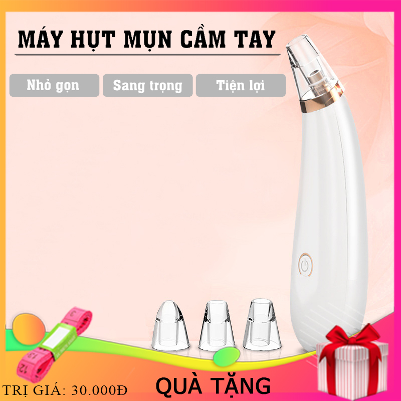 Máy hút mụn mini cầm tay chăm sóc da mặt cao cấp với 3 đầu hút mụn tiện lợi kích thước nhỏ gọn giúp bạn thao tác linh hoạt, dễ dàng, sử dùng bằng 1 pinAA