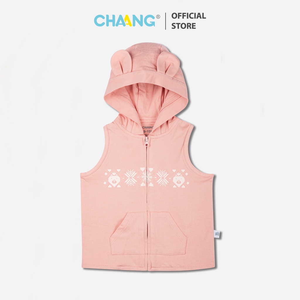 Áo gile có mũ snow hồng chaang-form nhỏ tăng 2 size