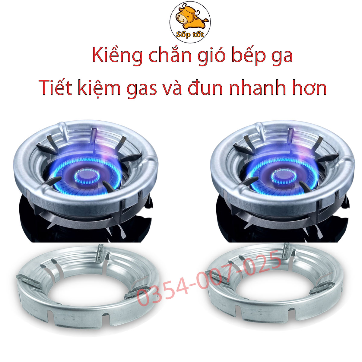 Kiềng chắn gió bếp ga dùng cho bếp có các chân 3,4,5 chân tiết kiệm gas GD86