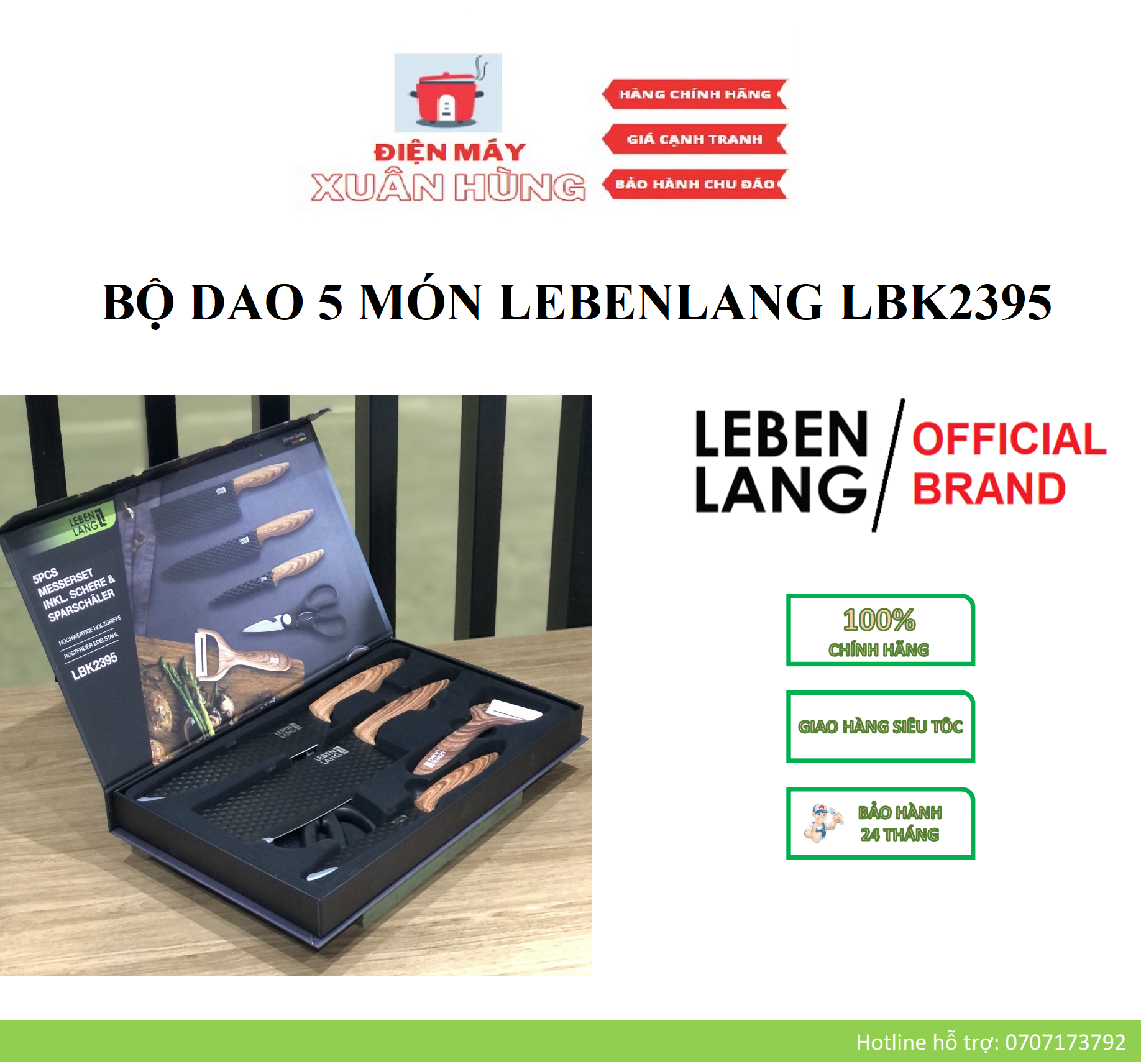Lbk2395 - bộ dao 5 món lebenlang – thương hiệu đức