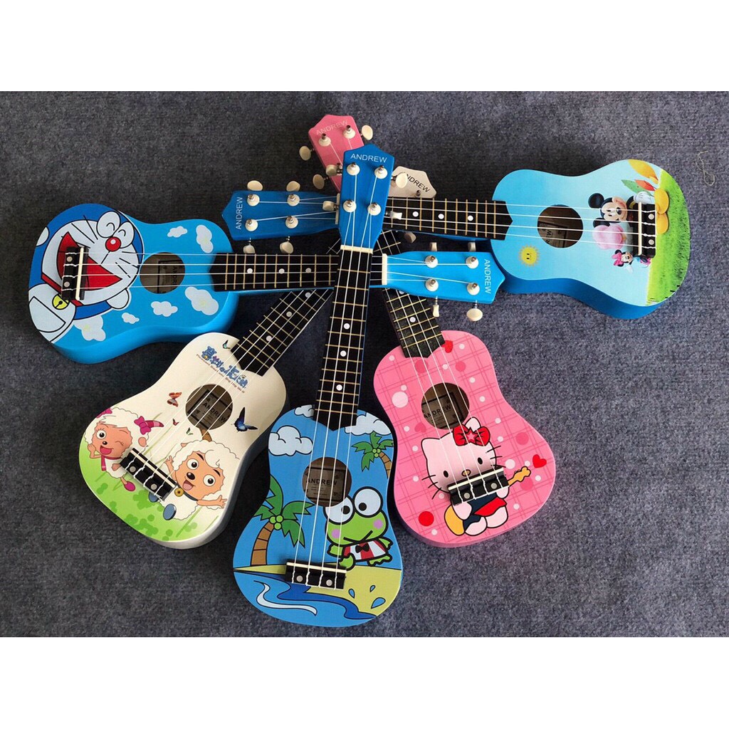 Ukulele giá rẻ Đàn Ukulele Soprano Andrew hoạt hình(tặng pk)