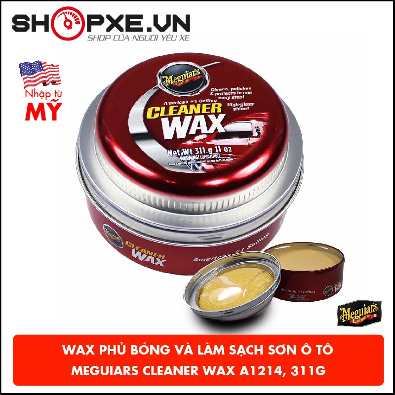 [HCM]Wax sáp làm sạch và phủ bóng cho sơn ô tô xe hơi - Meguiars Cleaner Wax - A1214 311g