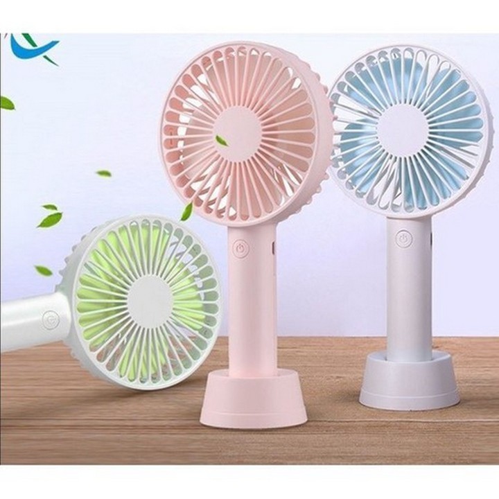 Quạt mini cầm tay tích điện 3 chế độ gió có chân đế quạt sạc tích điện usb mini fan - kèm pin cáp