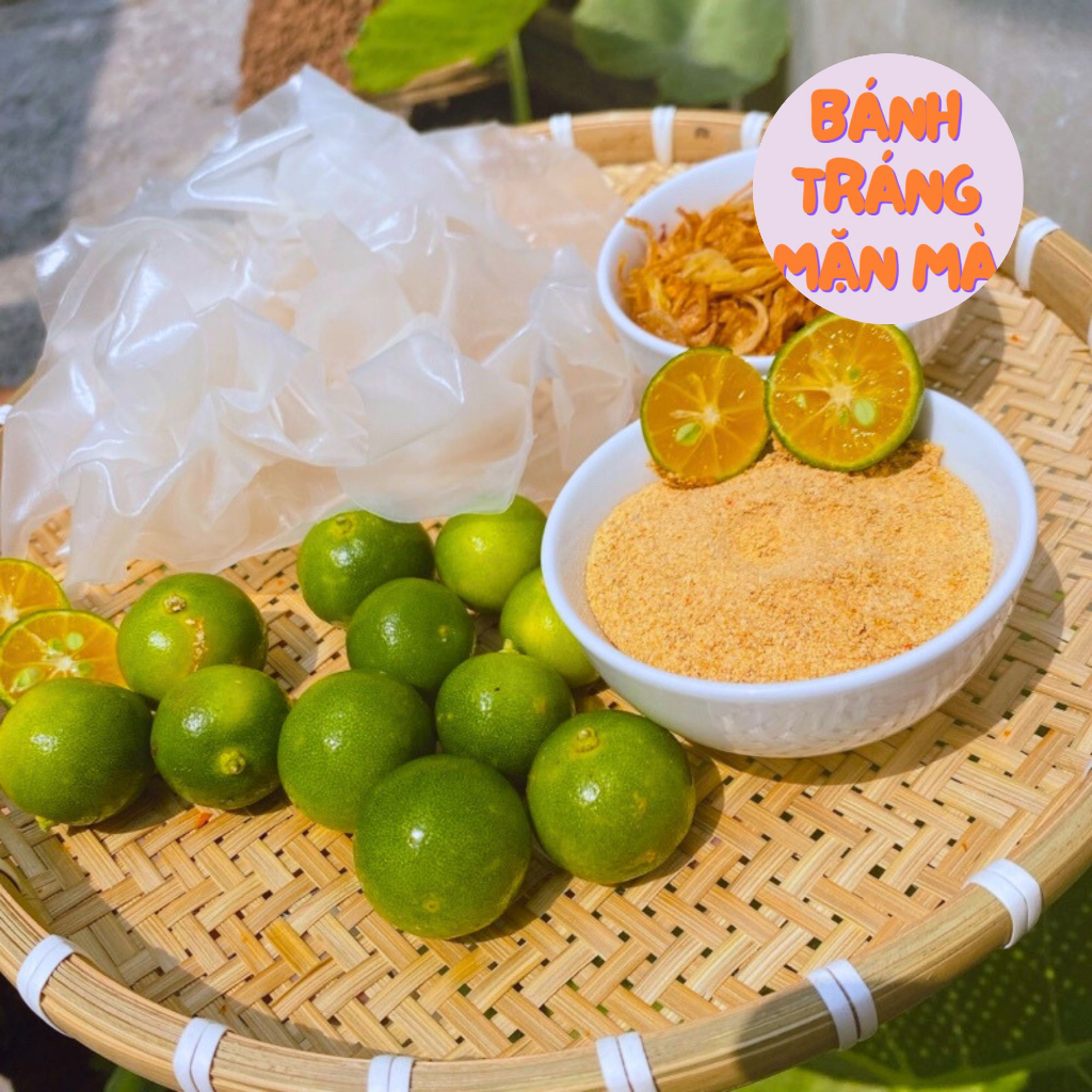 Combo Bánh Tráng Phơi Sương Dẻo Xé Rìa 100gr Muối Nhuyễn Và 100gr Hành Phi Ăn Kèm