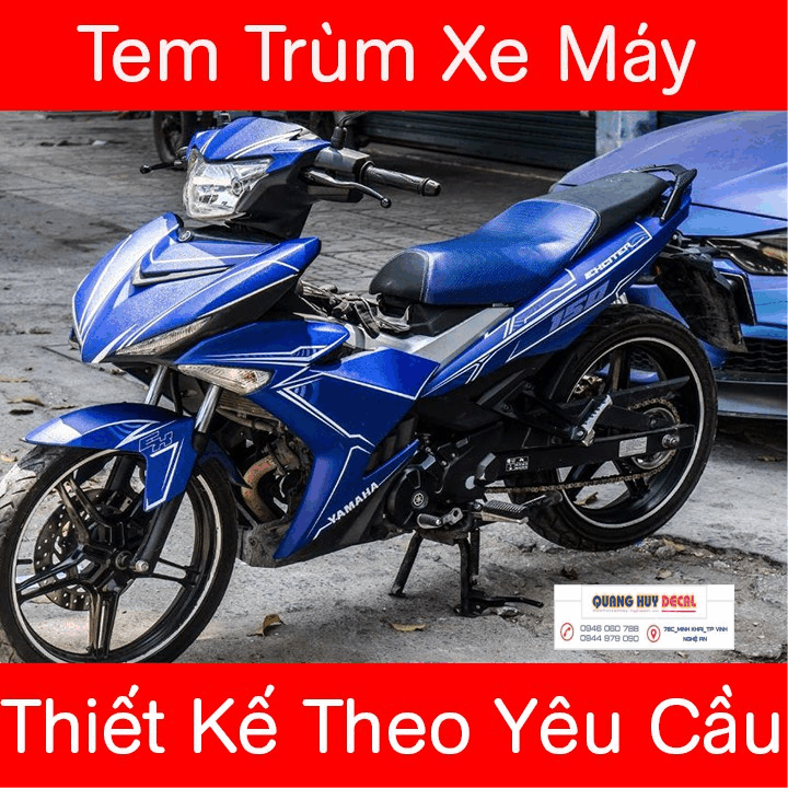 Tem Xe Exciter 150 Trắng Xanh 176  Decal Thượng Hải
