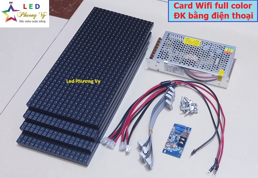 Bộ 4 module Led P10 full color trong nhà hoặc ngoài trời - Card Wifi