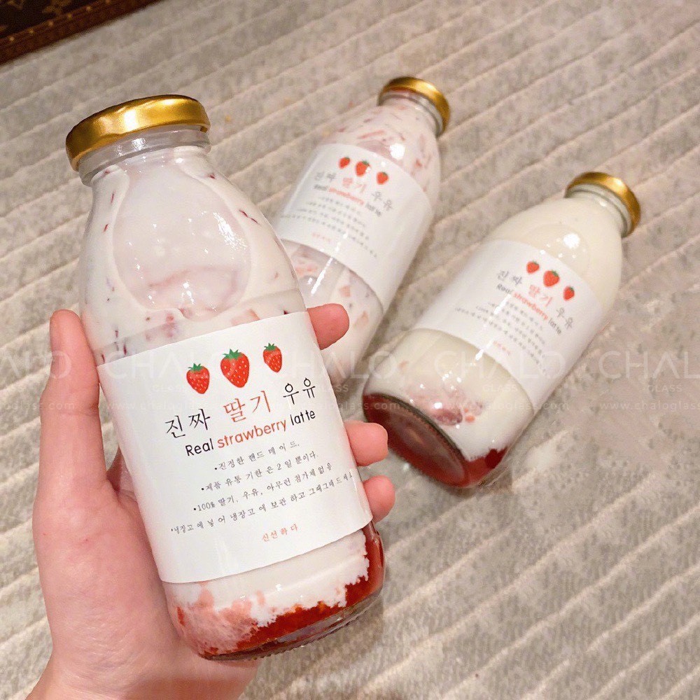 Chai thuỷ tinh tròn nắp thiếc 350ml, chai lọ thuỷ tinh đựng nước ép detox, chai trơn không in hình
