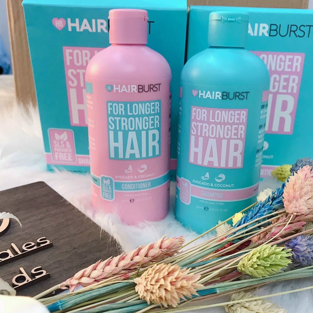 Cặp gội xả hair brust Tinh chất bơ dừa cho tóc mềm mượt chắc khoẻ,( 350 ML x2 ) Cặp Gội Xả HairBurst Avocado + Coconut For Longer Stronger Hair