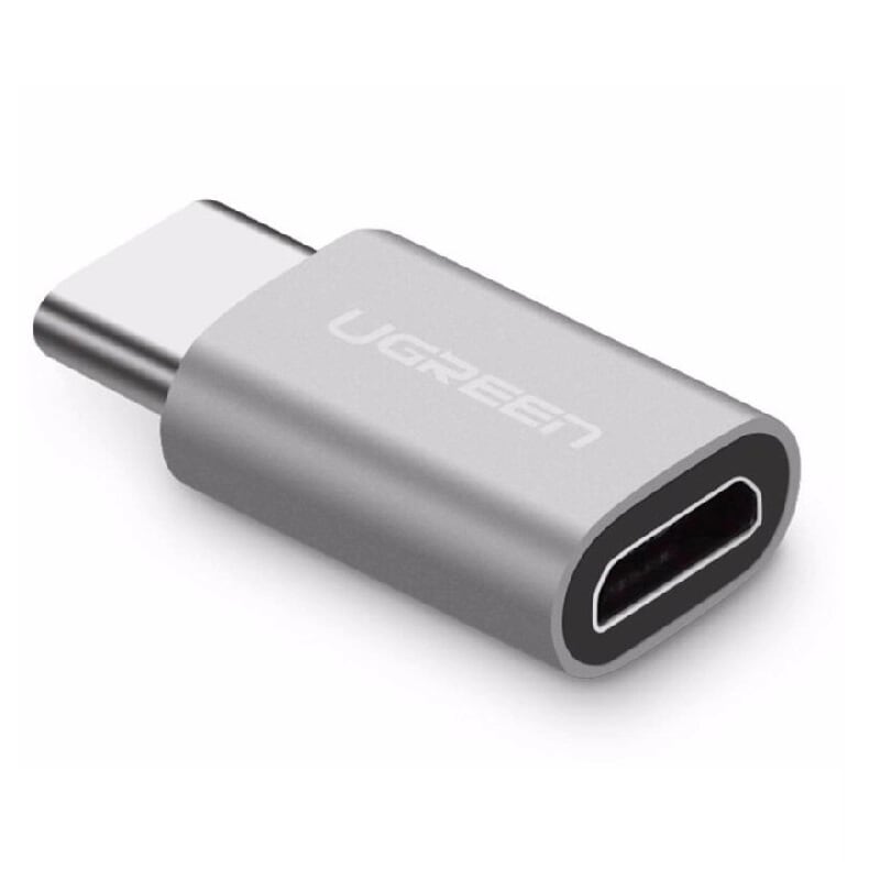 Ugreen 30511 đầu chuyển đổi type c sang micro usb vỏ nhôm cao cấp màu xám us189