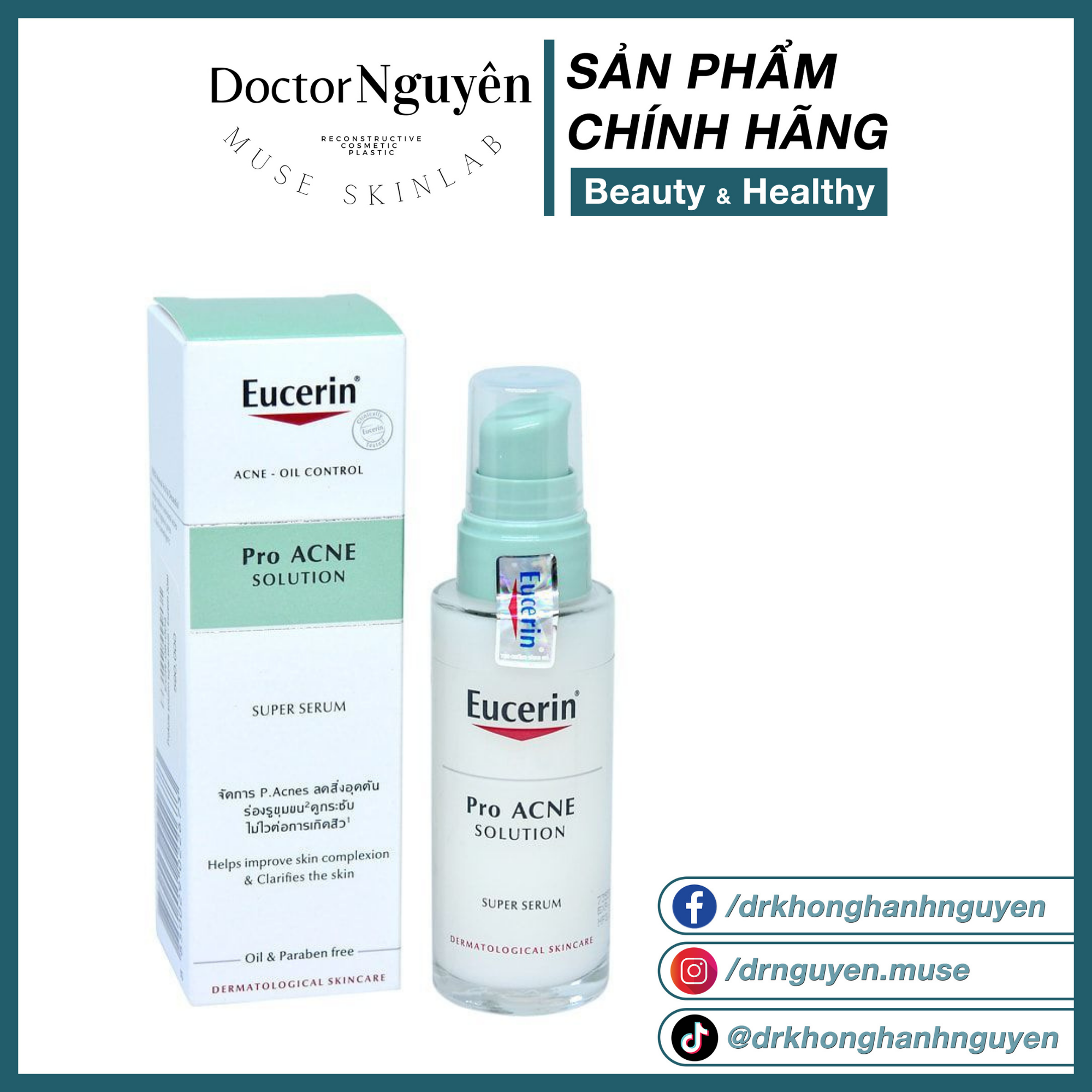 Tinh Chất Giảm Nhờn Và Mờ Thâm Mụn Eucerin ProAcne Super Serum
