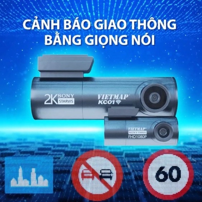 Camera hành trình Vietmap Kc01 Pro đọc biển báo giao thông