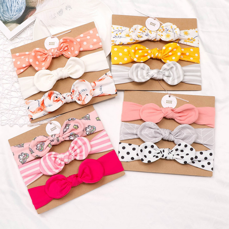 Set 3 băng đô phối nơ cho bé gái
