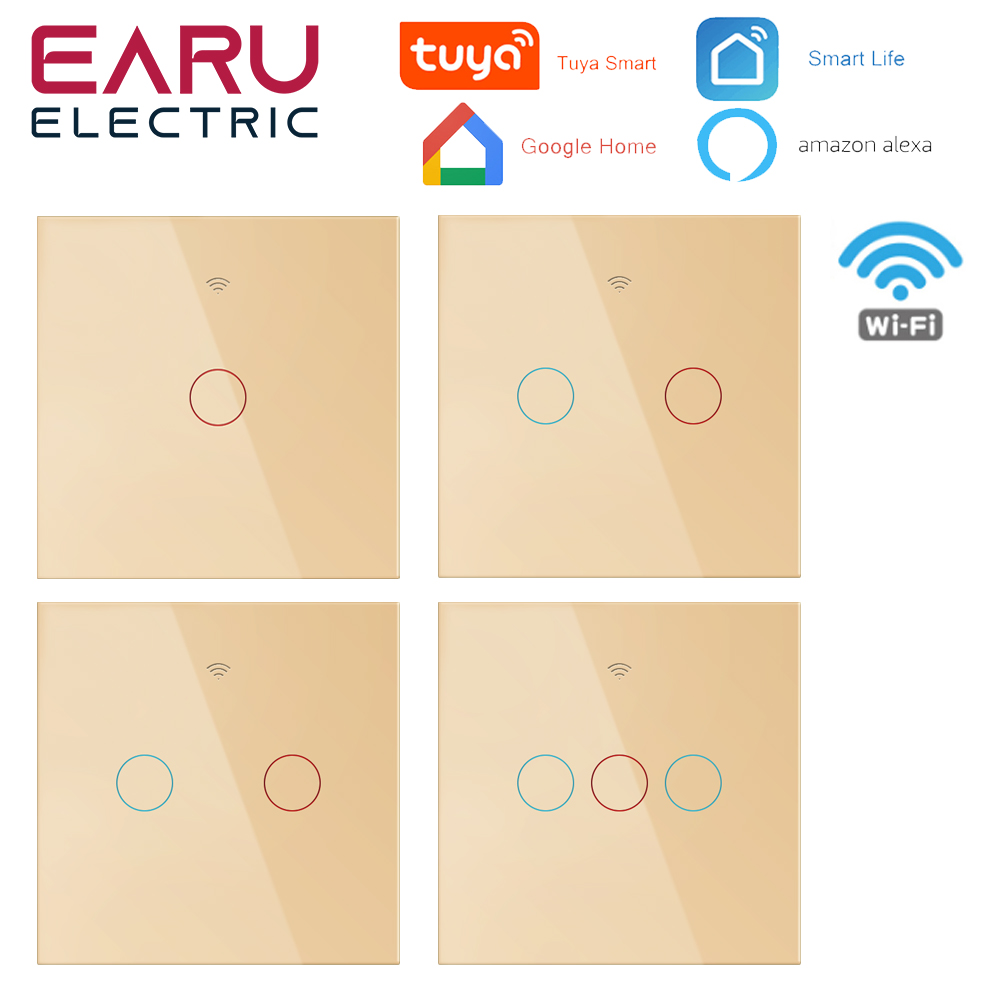 EU tuya wifi thông minh tường chuyển đổi với Glass bảng điều chỉnh cảm